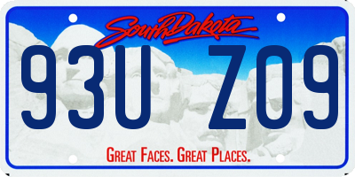 SD license plate 93UZ09