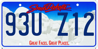 SD license plate 93UZ12
