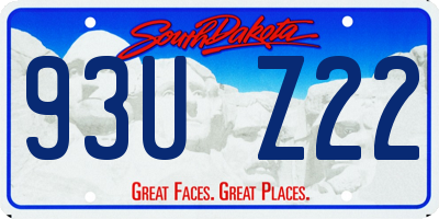 SD license plate 93UZ22