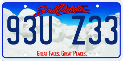 SD license plate 93UZ33