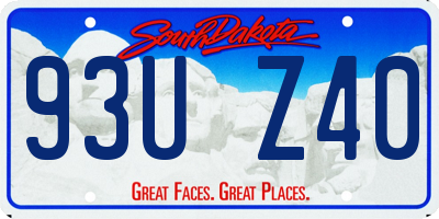 SD license plate 93UZ40