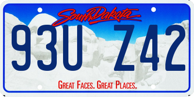 SD license plate 93UZ42