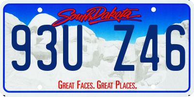 SD license plate 93UZ46
