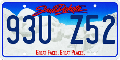 SD license plate 93UZ52