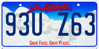 SD license plate 93UZ63