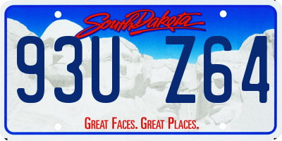 SD license plate 93UZ64