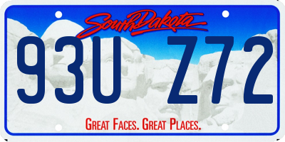 SD license plate 93UZ72