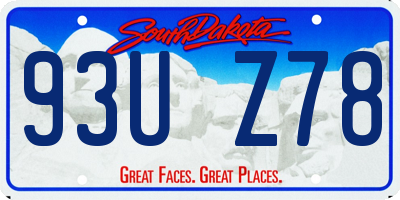 SD license plate 93UZ78