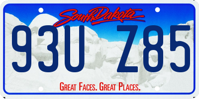 SD license plate 93UZ85