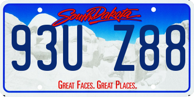 SD license plate 93UZ88