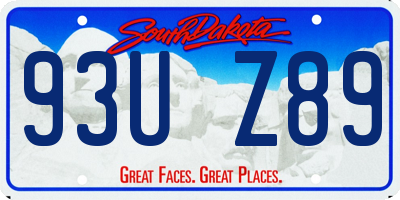 SD license plate 93UZ89