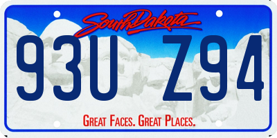 SD license plate 93UZ94