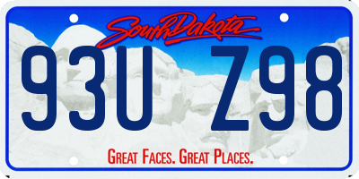 SD license plate 93UZ98