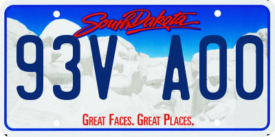 SD license plate 93VA00