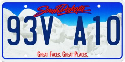 SD license plate 93VA10