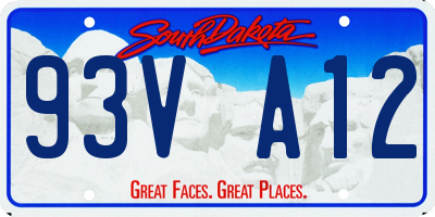 SD license plate 93VA12