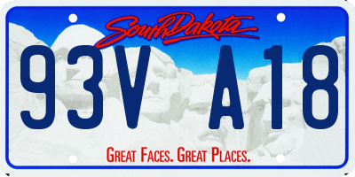 SD license plate 93VA18