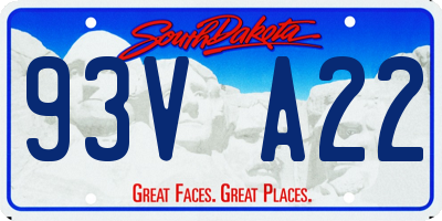 SD license plate 93VA22