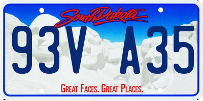 SD license plate 93VA35