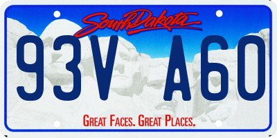 SD license plate 93VA60