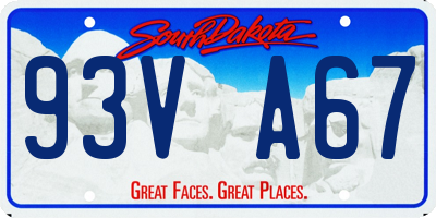 SD license plate 93VA67