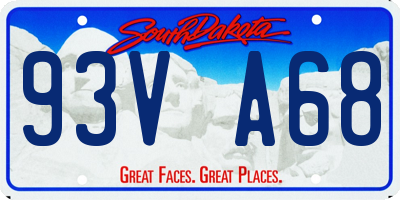 SD license plate 93VA68