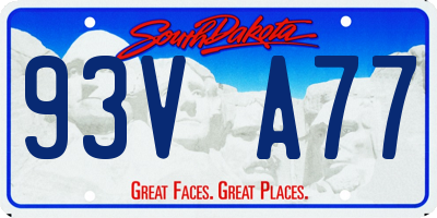 SD license plate 93VA77