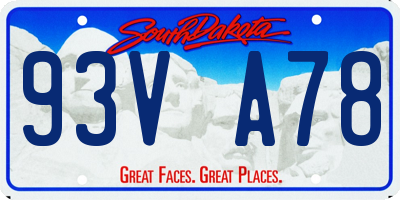 SD license plate 93VA78