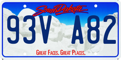 SD license plate 93VA82