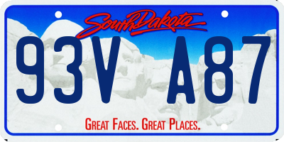 SD license plate 93VA87