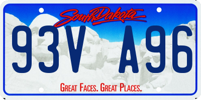 SD license plate 93VA96