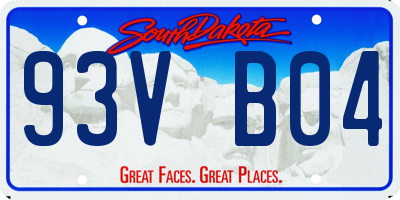 SD license plate 93VB04