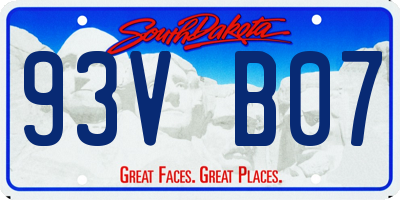 SD license plate 93VB07