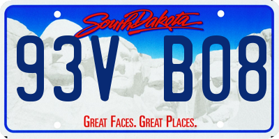 SD license plate 93VB08