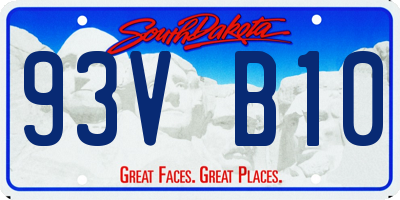 SD license plate 93VB10