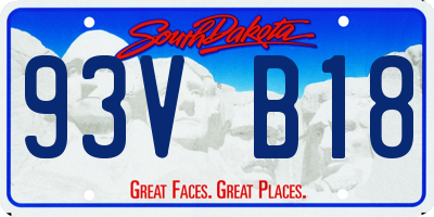 SD license plate 93VB18