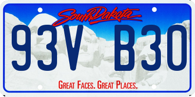 SD license plate 93VB30