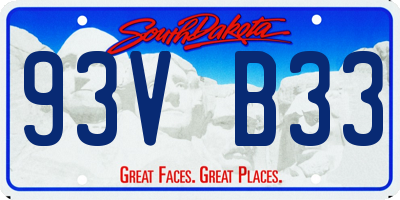 SD license plate 93VB33