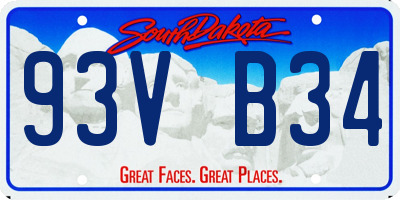SD license plate 93VB34