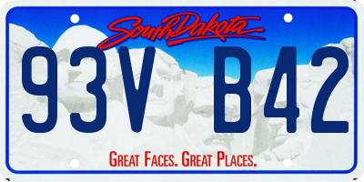 SD license plate 93VB42