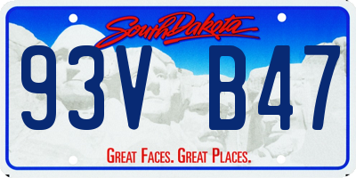 SD license plate 93VB47