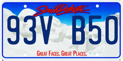 SD license plate 93VB50