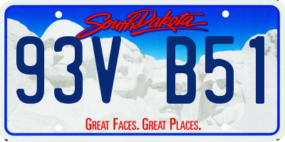 SD license plate 93VB51