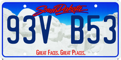 SD license plate 93VB53