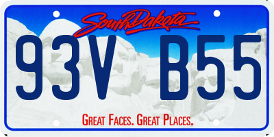 SD license plate 93VB55
