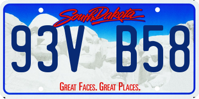 SD license plate 93VB58