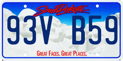 SD license plate 93VB59