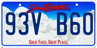 SD license plate 93VB60