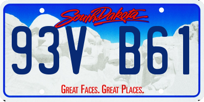 SD license plate 93VB61