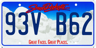 SD license plate 93VB62